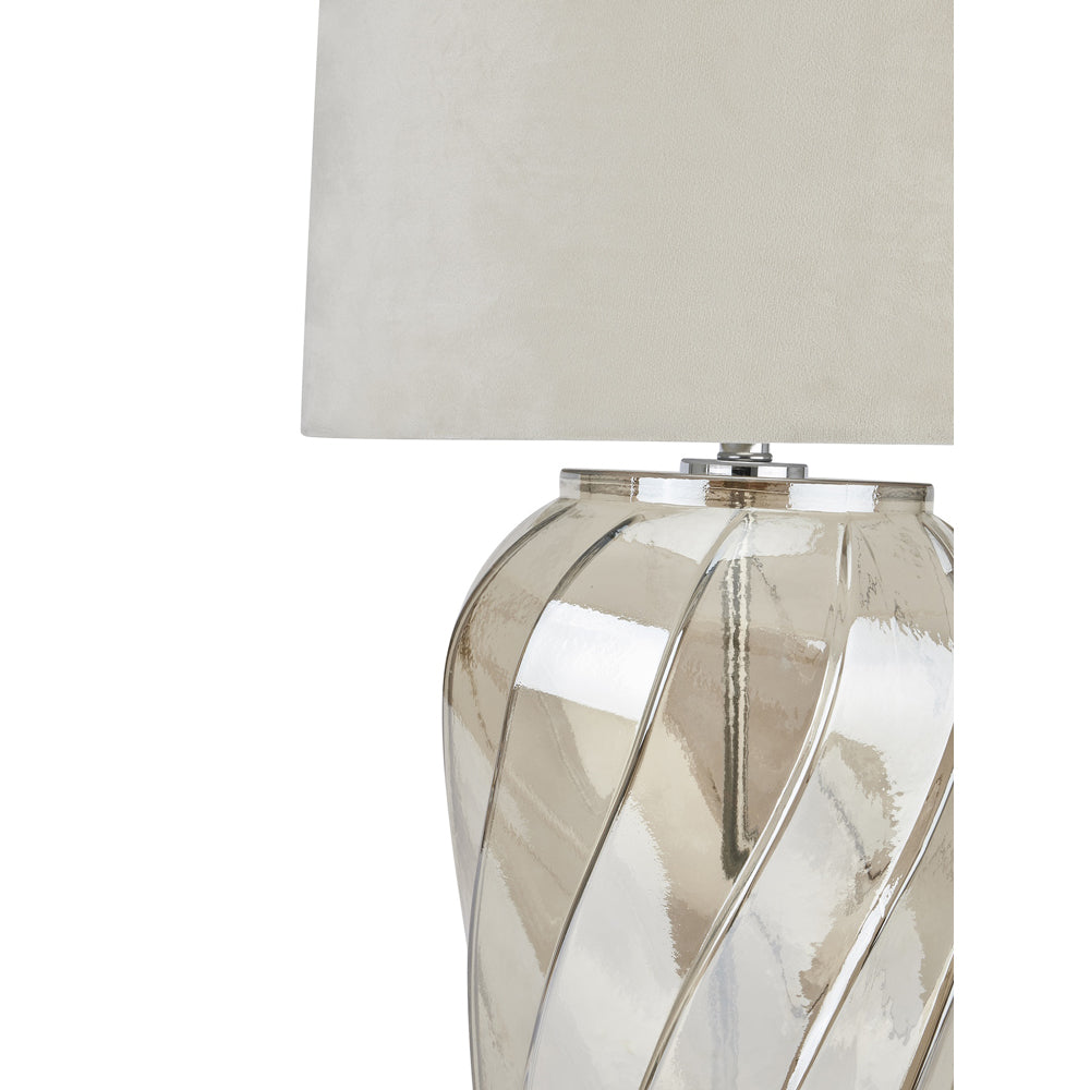 Product photograph of Hill Interiors Ambassador Metallic Glass Lamp With Velvet Shade from Olivia's.