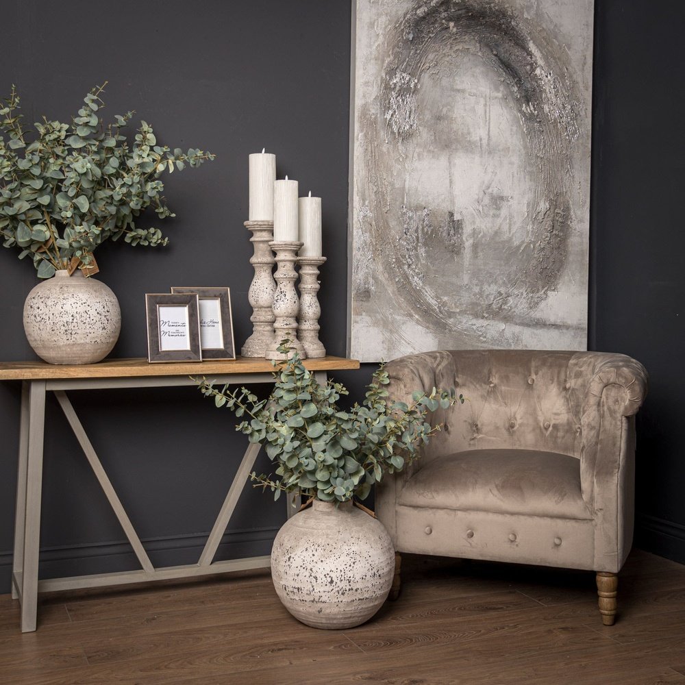 Product photograph of Tiber Ceramic Vase - Stone Small from Olivia's.