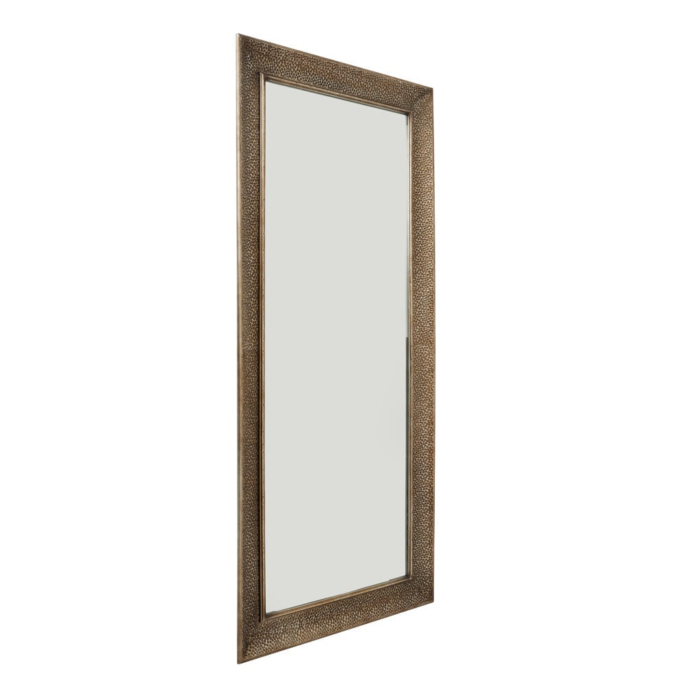 Product photograph of Hill Interiors Hammered Large Rectangular Brass Wall Mirror from Olivia's