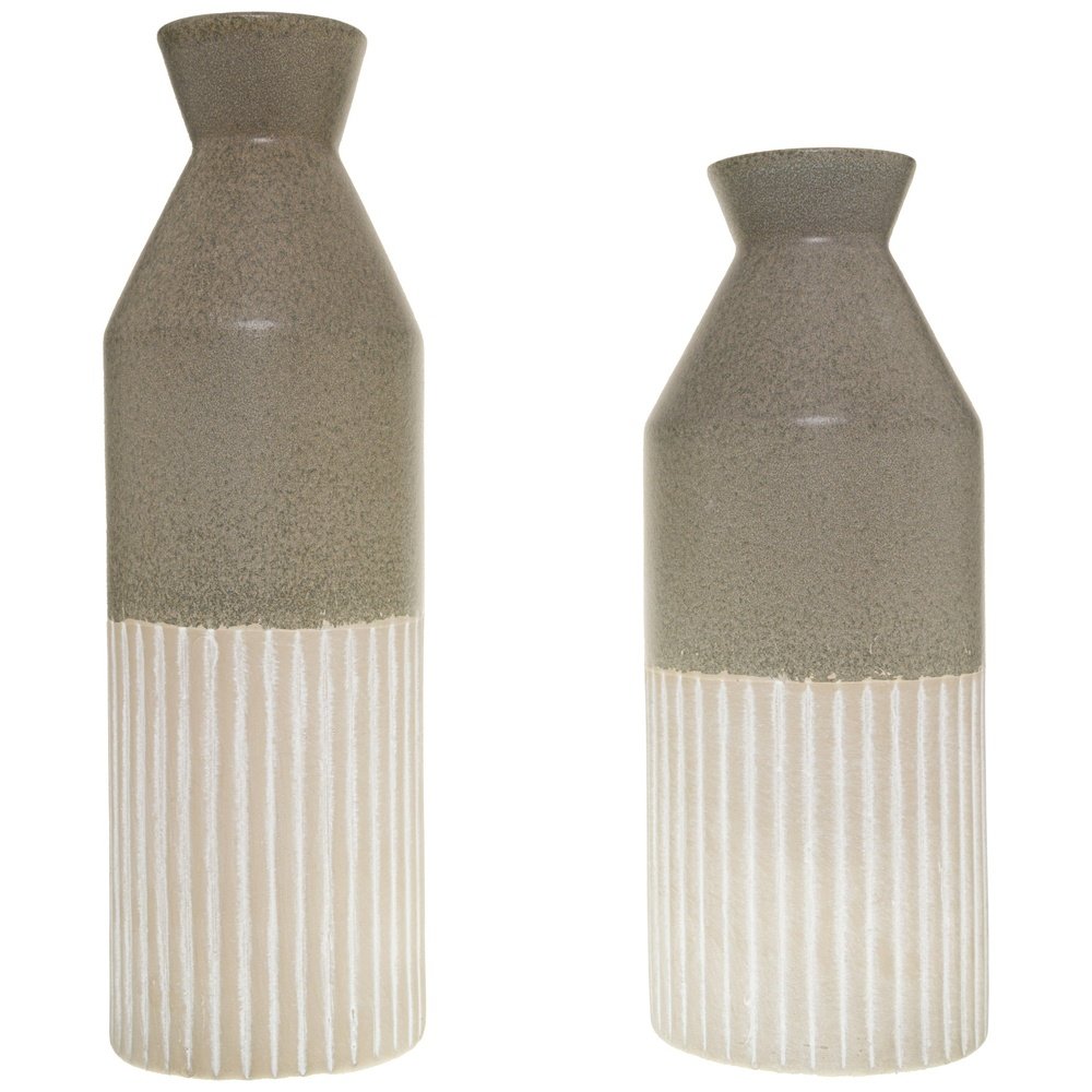 Product photograph of Hill Interiors Mason Collection Ceramic Ellipse Tall Vase In Grey from Olivia's
