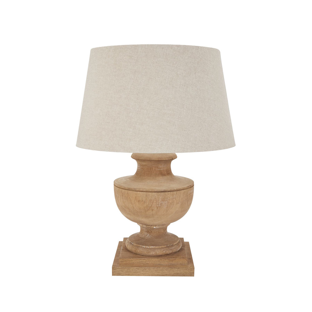 Product photograph of Hill Interiors Delaney Natural Wash Urn Lamp With Linen Shade from Olivia's