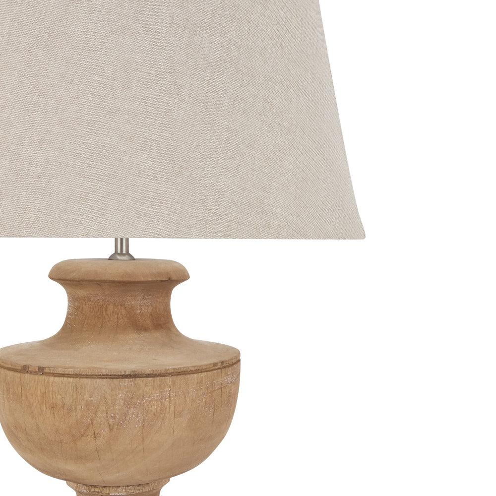 Product photograph of Hill Interiors Delaney Natural Wash Urn Lamp With Linen Shade from Olivia's.