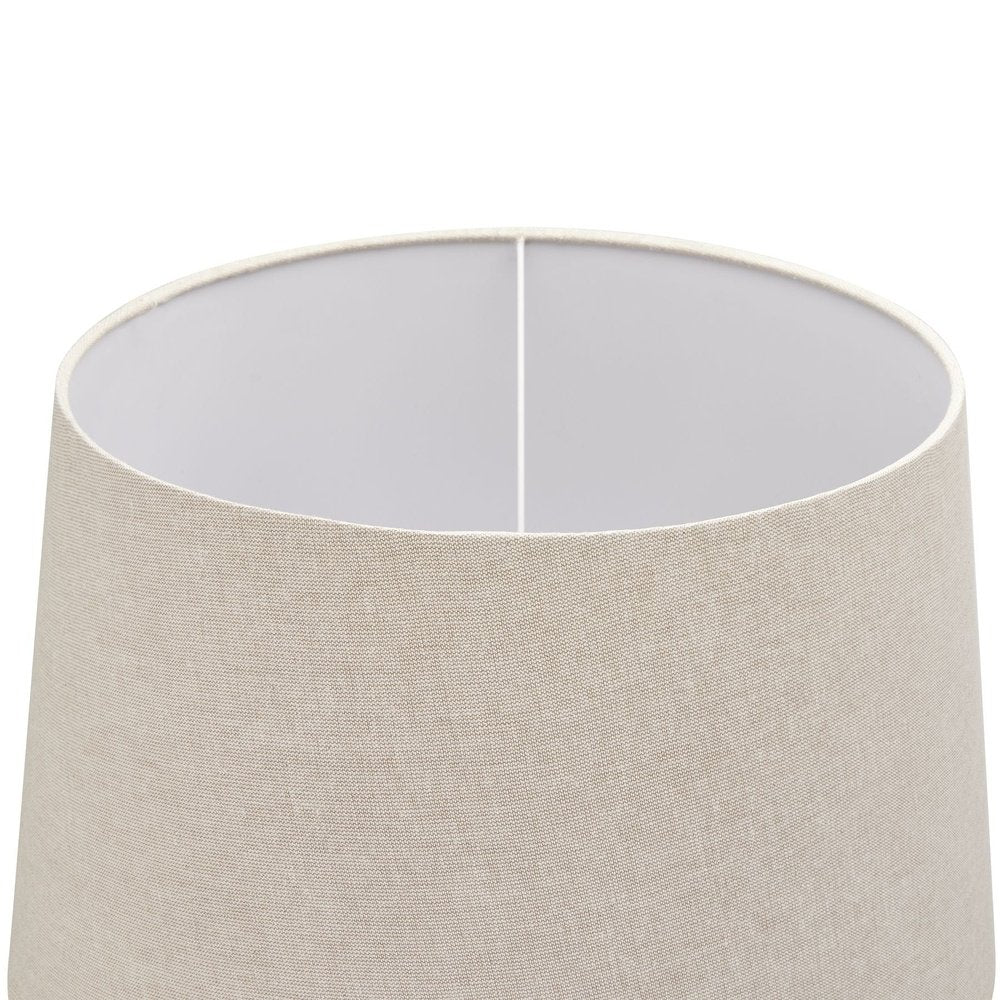 Product photograph of Hill Interiors Delaney Pillar Lamp With Linen Shade In Grey from Olivia's.