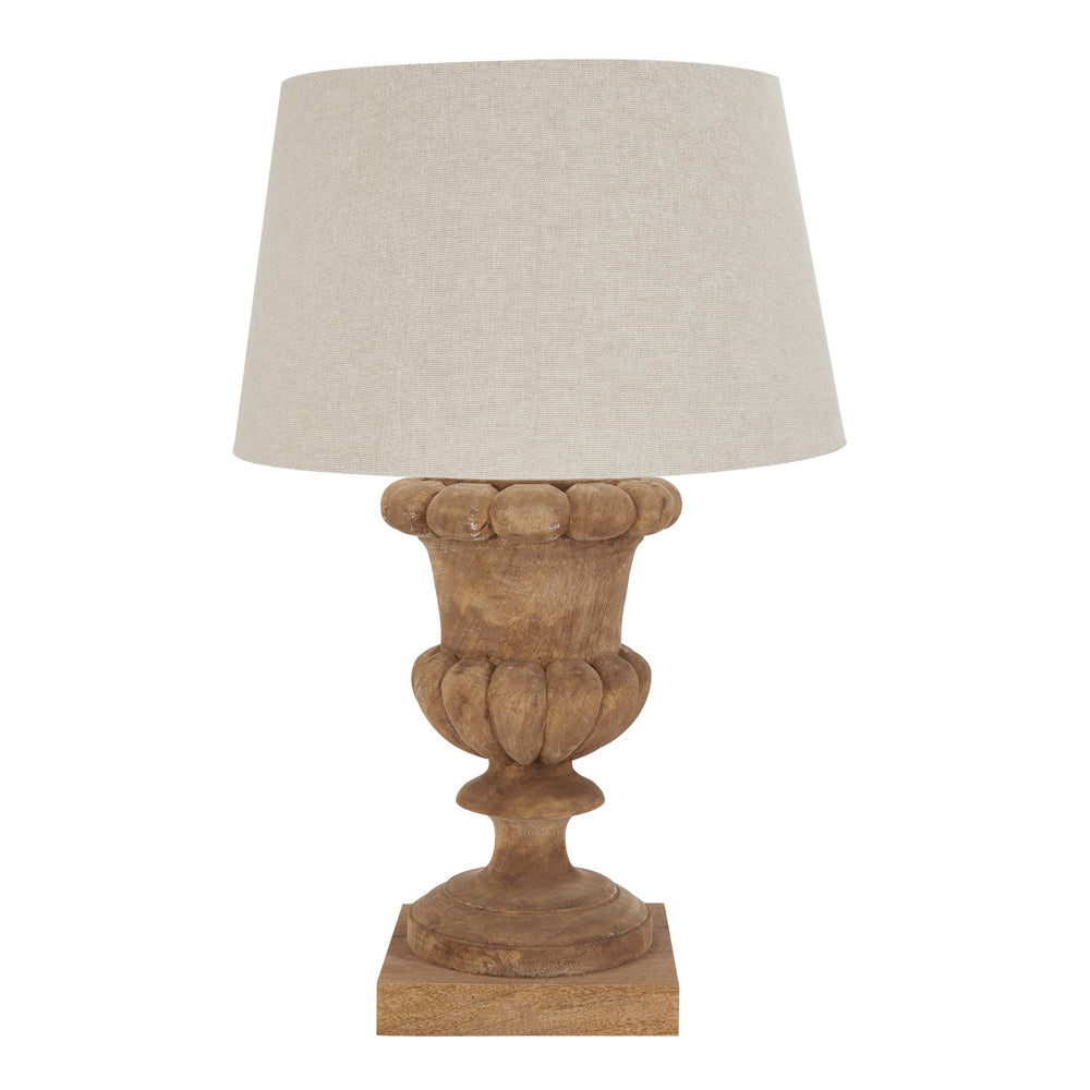 Product photograph of Hill Interiors Delaney Natural Wash Fluted Lamp With Linen Shade from Olivia's