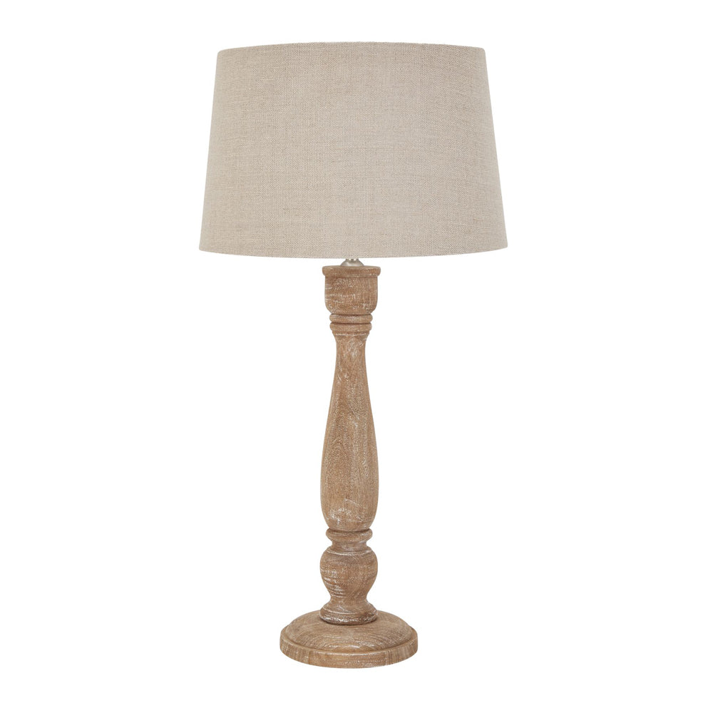 Product photograph of Hill Interiors Delaney Natural Wash Candlestick Lamp With Linen Shade from Olivia's