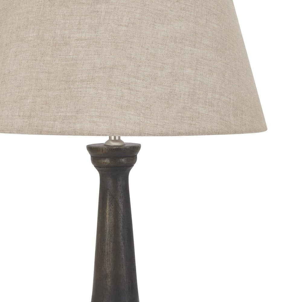 Product photograph of Hill Interiors Delaney Goblet Candlestick Lamp With Linen Shade In Grey from Olivia's.