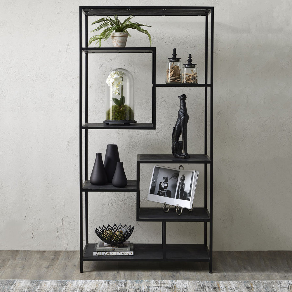 Product photograph of Hill Interiors Large Black Multi Shelf Unit from Olivia's.