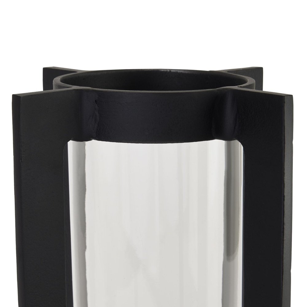 Product photograph of Hill Interiors Hurricane Lantern In Black Large from Olivia's.