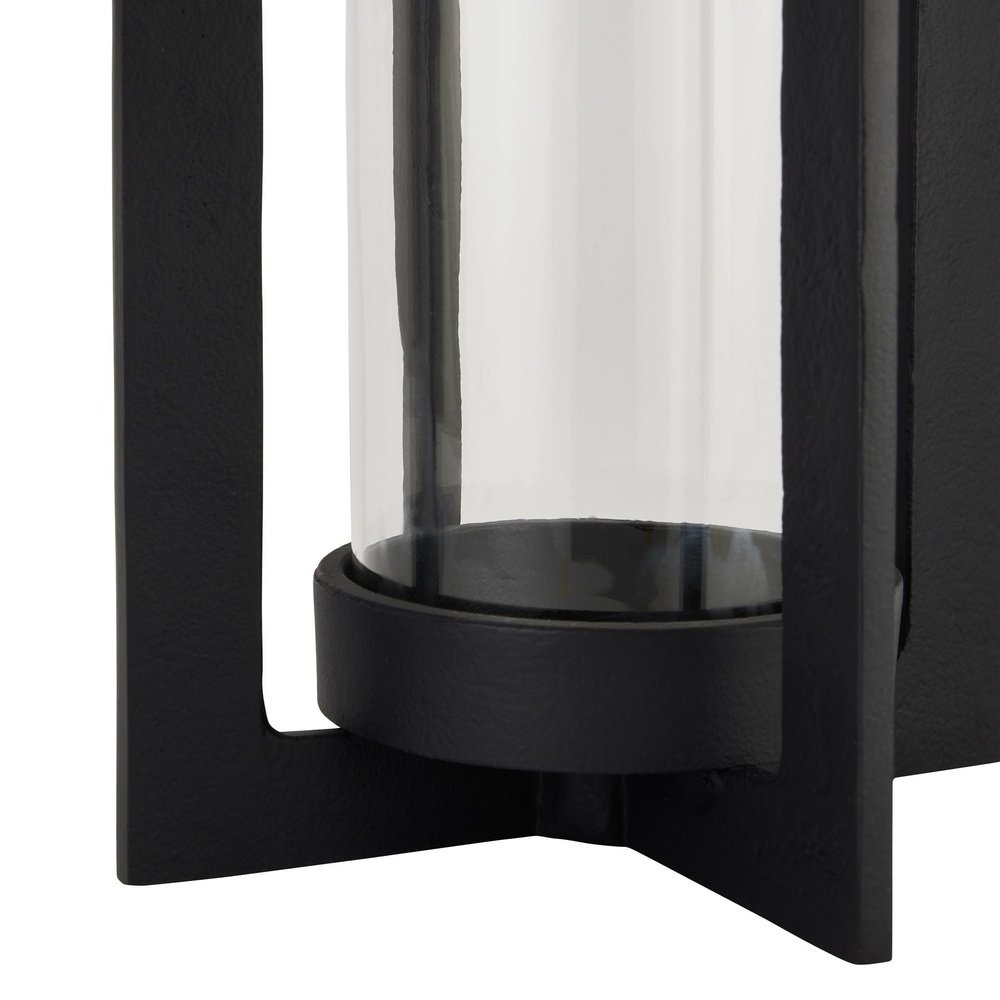 Product photograph of Hill Interiors Hurricane Lantern In Black Large from Olivia's.