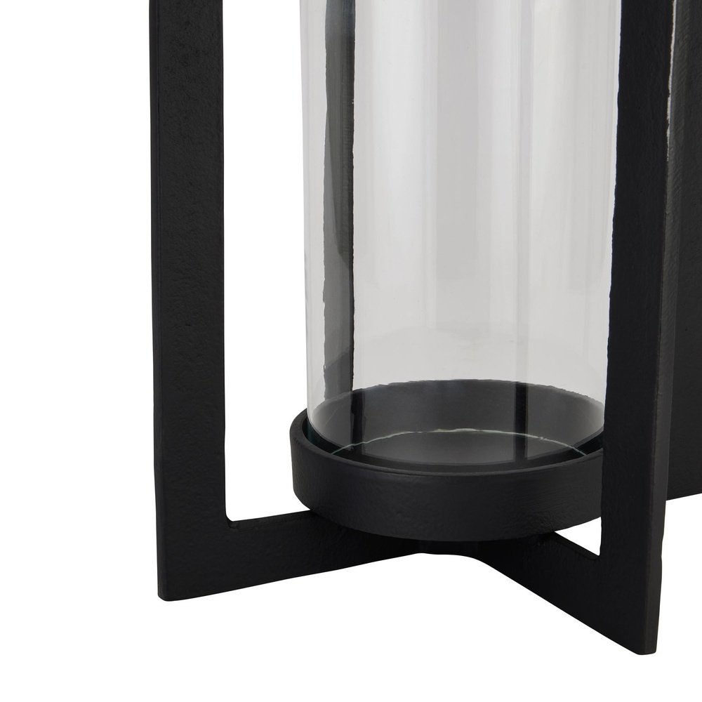Product photograph of Hill Interiors Hurricane Lantern In Black Small from Olivia's.