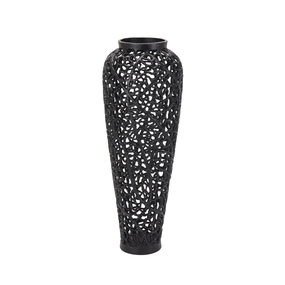 Product photograph of Hill Interiors Black Cast Lattice Vase from Olivia's