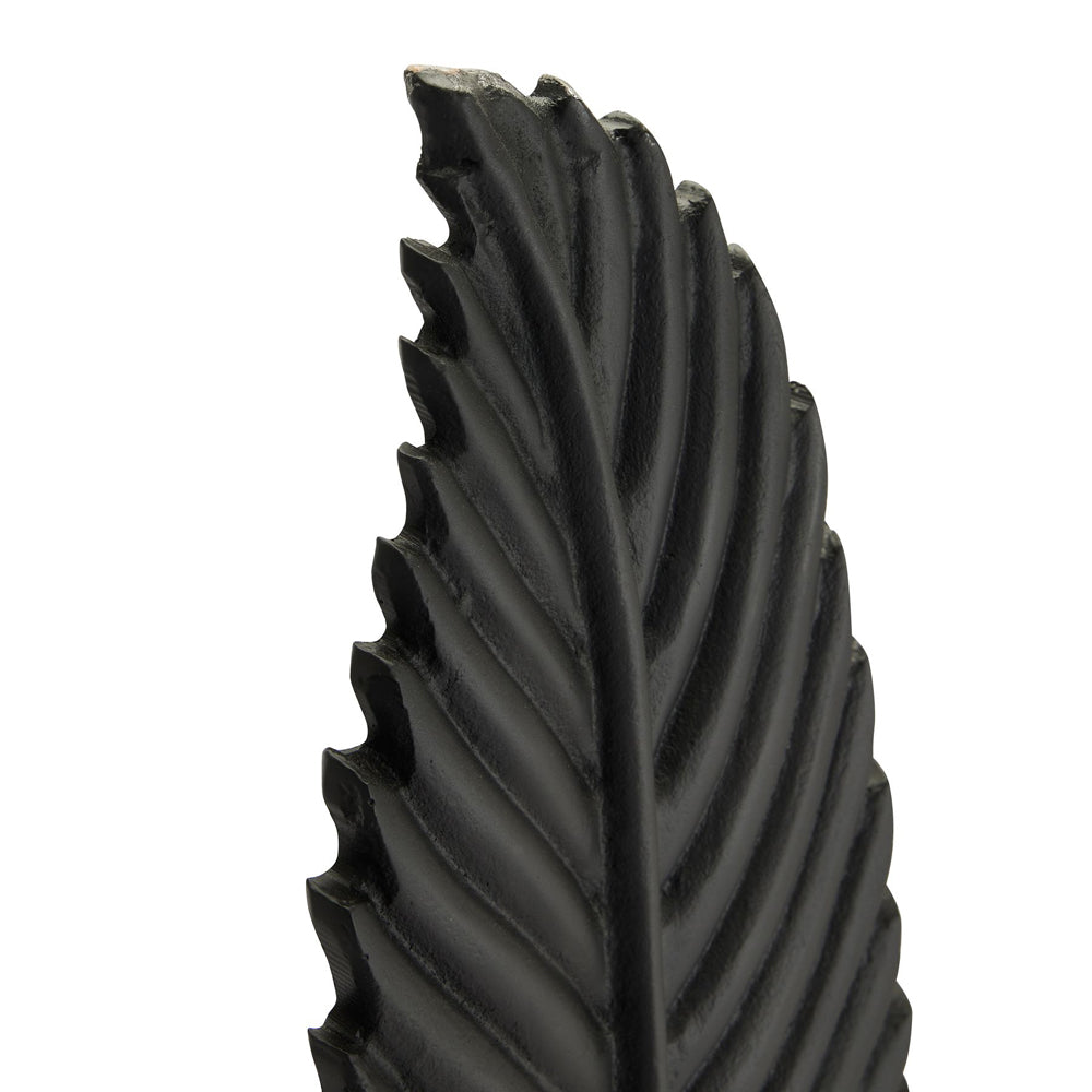 Product photograph of Hill Interiors Black Cast Large Leaf Ornament from Olivia's.