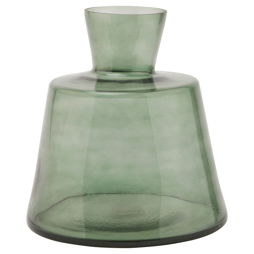 Product photograph of Hill Interiors Smoked Glass Ellipse Vase In Sage Small from Olivia's
