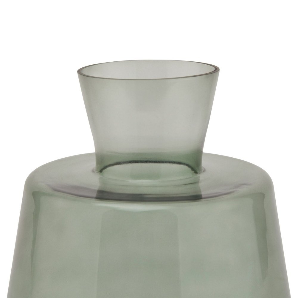 Product photograph of Hill Interiors Smoked Glass Ellipse Vase In Sage Large from Olivia's.