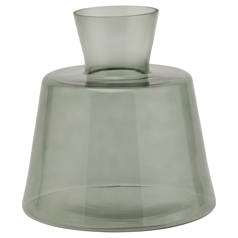 Product photograph of Hill Interiors Smoked Glass Ellipse Vase In Sage Small from Olivia's.