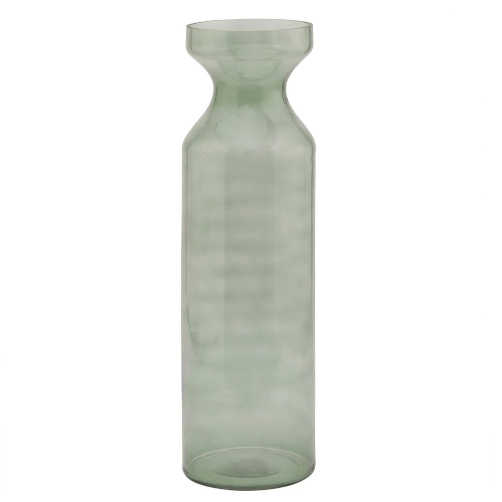 Hill Interiors Smoked Glass Fluted Vase In Sage Small