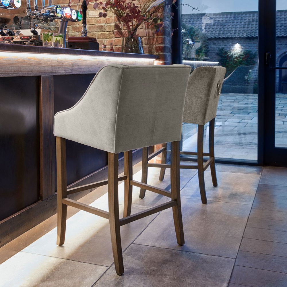 Product photograph of Hill Interiors Epsom Grey Barstool from Olivia's.