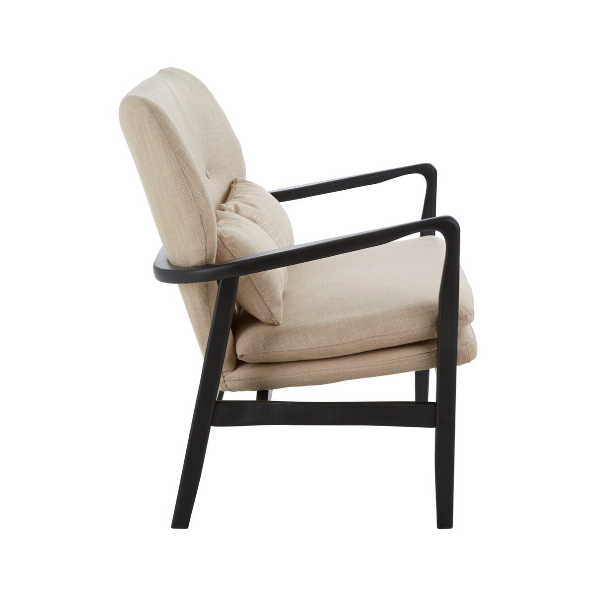 Product photograph of Stockholm 2 Seater Sofa - Beige Black Wood Frame from Olivia's.