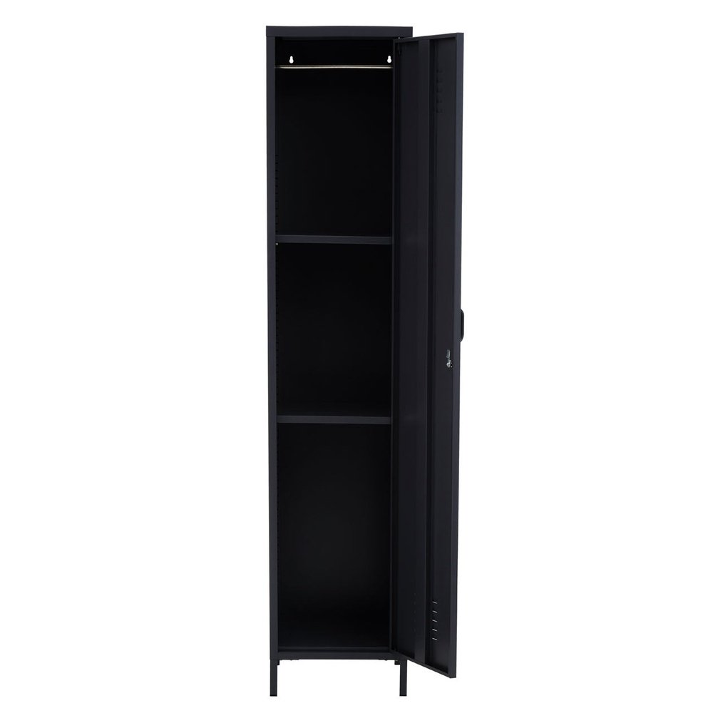 Product photograph of Olivia S Asher 1 Tall Drawer Metal Lockable Cabinet In Black Outlet from Olivia's.