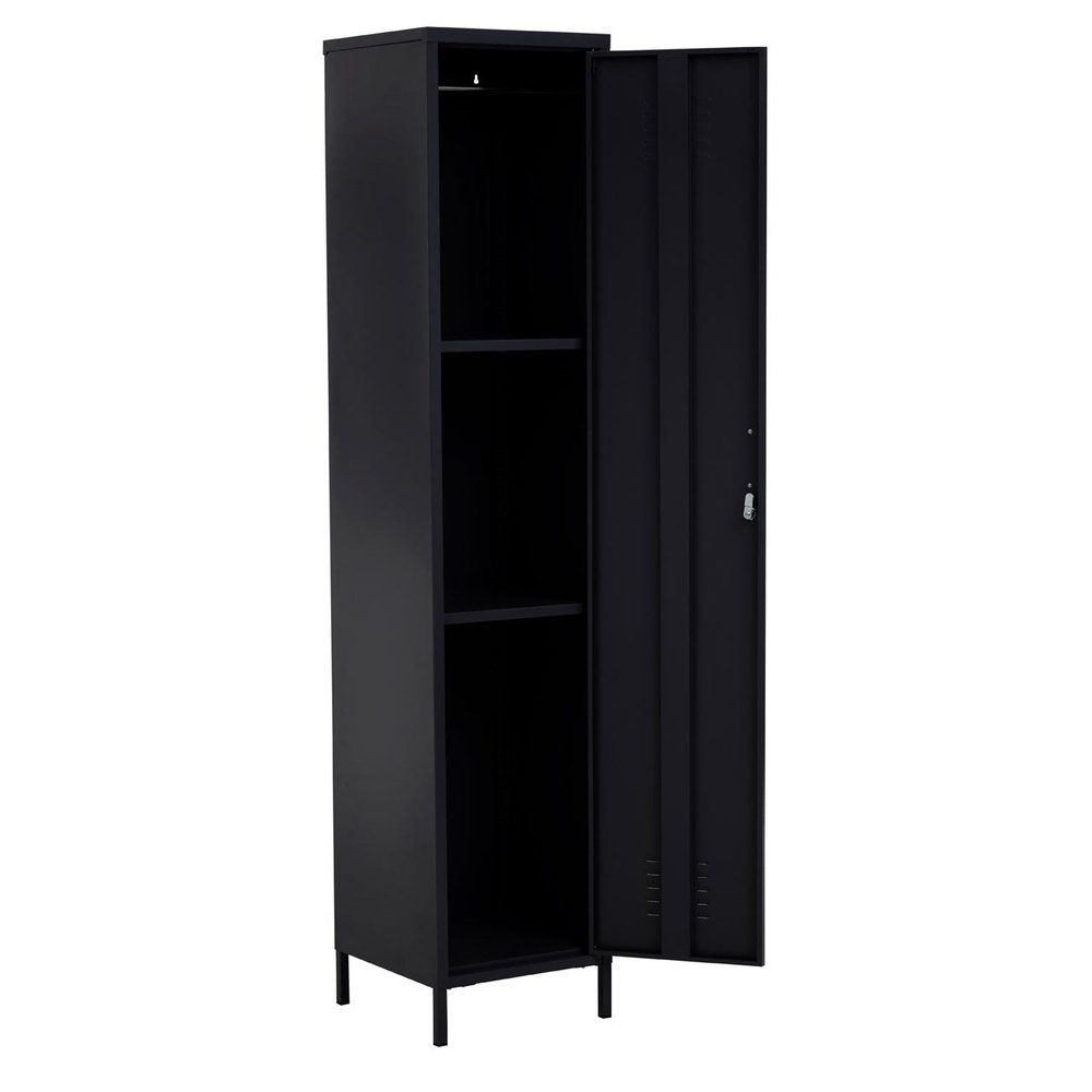 Product photograph of Olivia S Asher 1 Tall Drawer Metal Lockable Cabinet In Black Outlet from Olivia's.