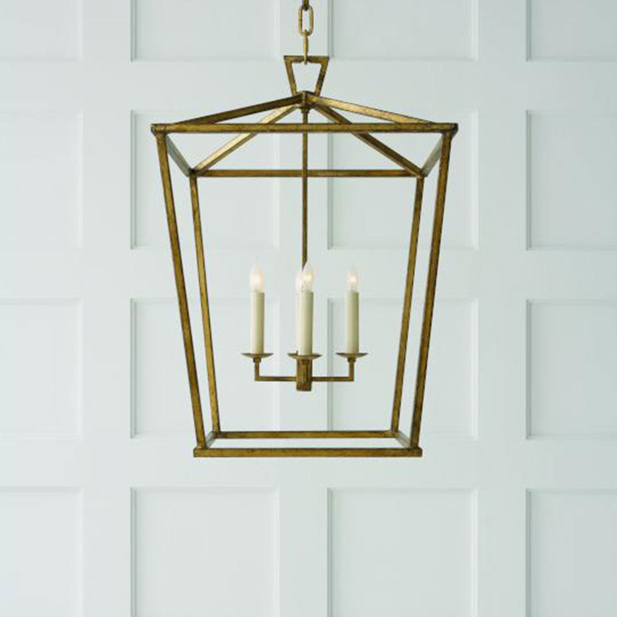 Product photograph of Andrew Martin Darlana Lantern Pendant Light Gilded Iron Small from Olivia's.