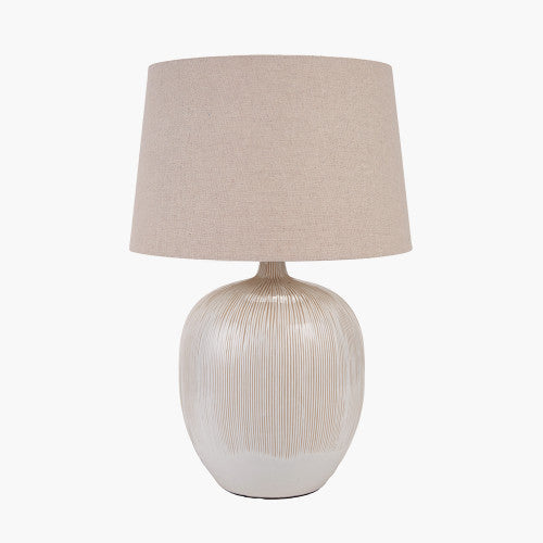 Product photograph of Olivia S Tanya Textured Ceramic Table Lamp In Natural And Cream from Olivia's