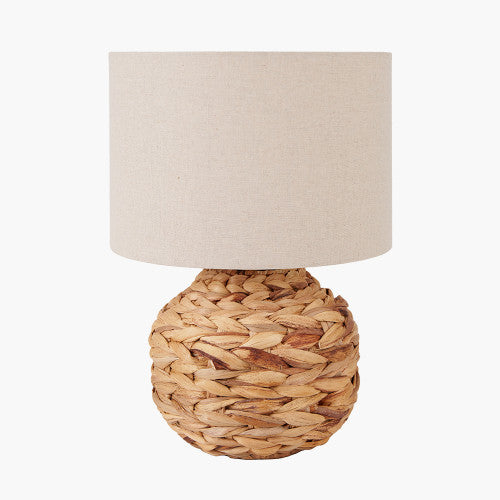 Olivias Koda Plaited Water Hyacinth Table Lamp In Natural Small