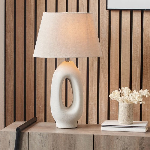 Product photograph of Olivia S Lila Natural Organic Tall Ceramic Table Lamp from Olivia's.