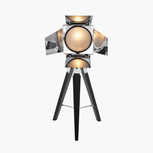 Olivias Stanley Tripod Table Lamp In Silver And Black