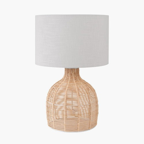 Product photograph of Olivia S Barton Rattan Cloche Table Lamp In Natural from Olivia's