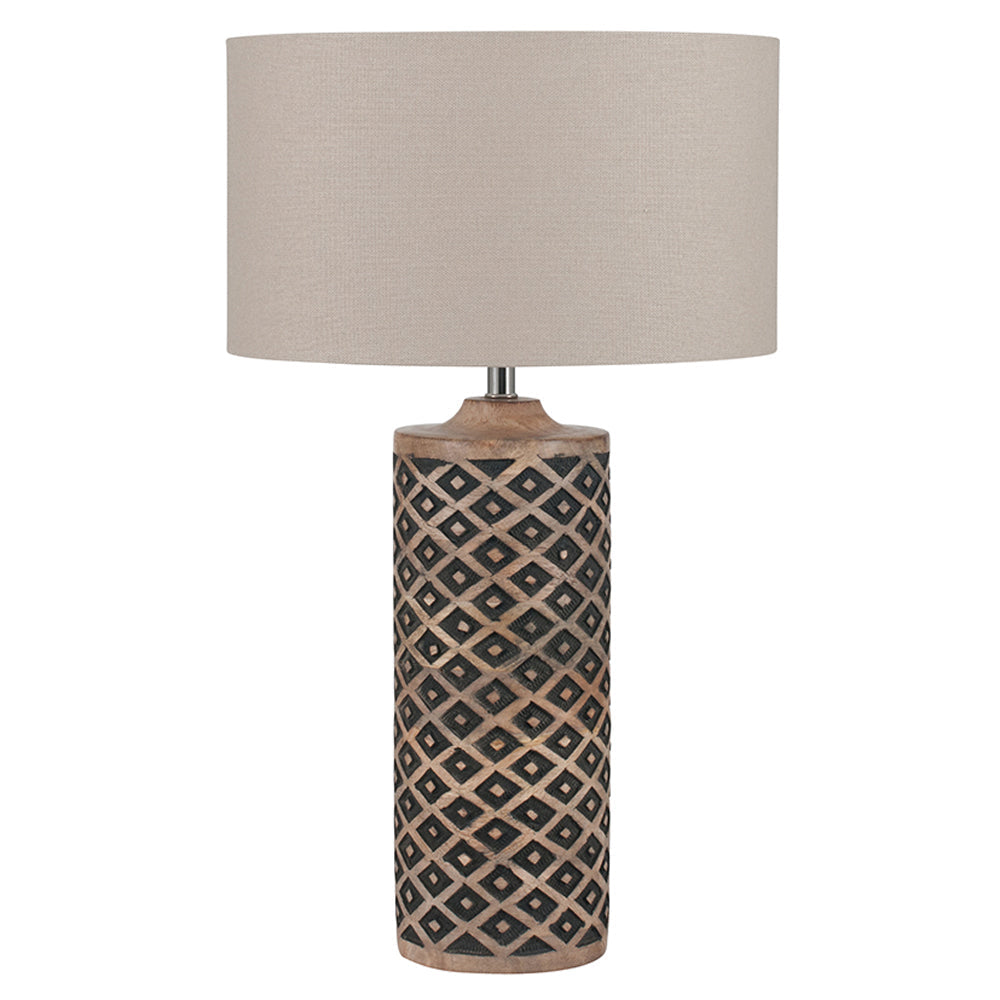 Olivias Paloma Tall Wooden Diamond Table Lamp Outlet