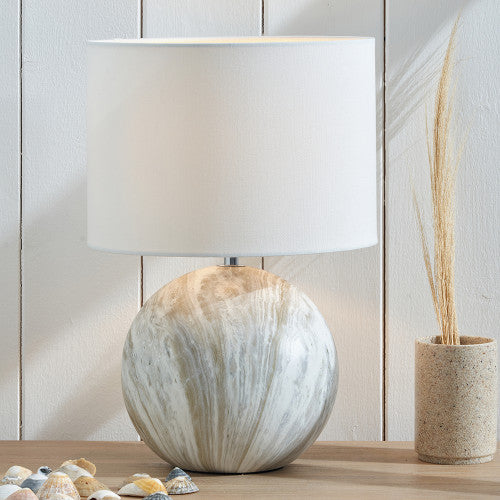 Product photograph of Olivia S Dusk Stone Effect Ceramic Table Lamp In Grey from Olivia's.