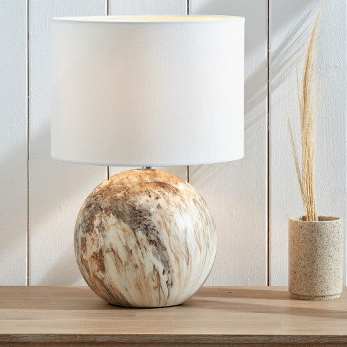 Product photograph of Olivia S Dusk Stone Effect Ceramic Table Lamp In Natural from Olivia's.