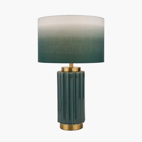 Product photograph of Olivia S Saphira Scalloped Ceramic Table Lamp In Green from Olivia's