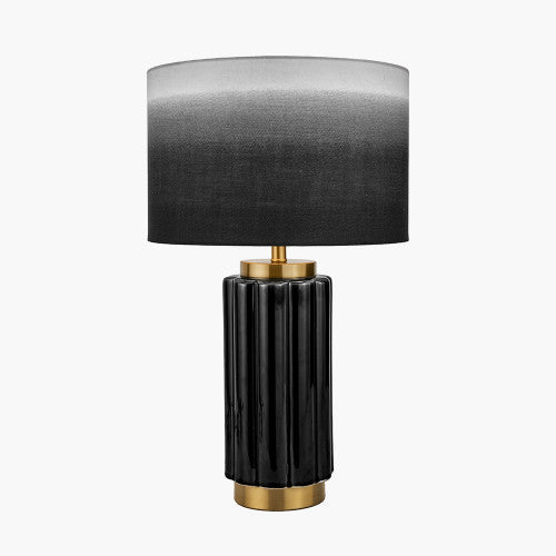 Product photograph of Olivia S Saphira Scalloped Ceramic Table Lamp In Black from Olivia's