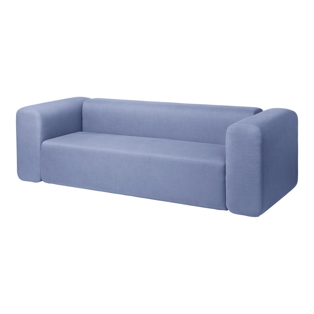 Product photograph of Broste Copenhagen Lagoon 3 -seater Sofa In Light Blue from Olivia's