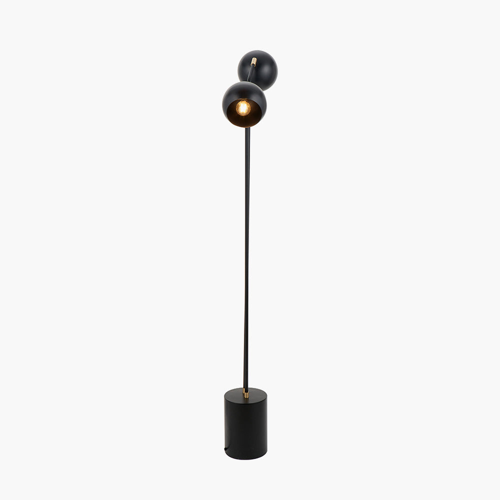 Product photograph of Olivia S Equinox Metal 2 Head Floor Lamp In Black from Olivia's.