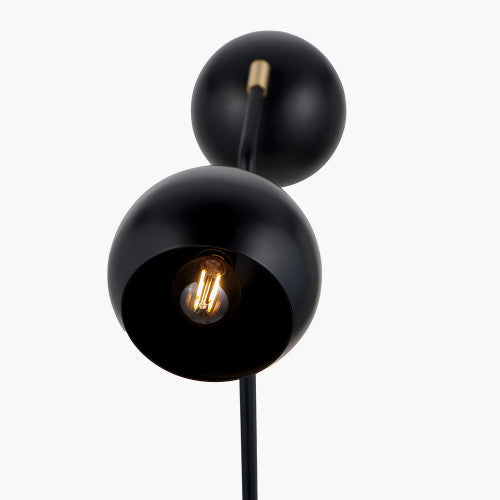 Product photograph of Olivia S Equinox Metal 2 Head Floor Lamp In Black from Olivia's.