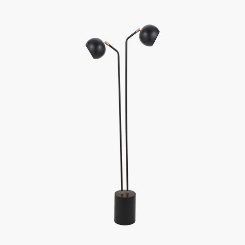 Product photograph of Olivia S Equinox Metal 2 Head Floor Lamp In Black from Olivia's