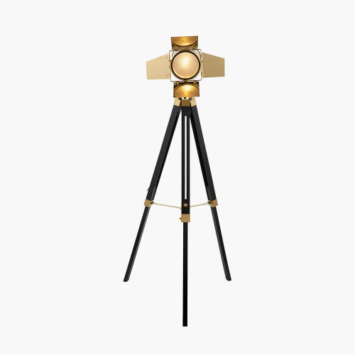 Olivias Stanley Tripod Floor Lamp In Gold And Black