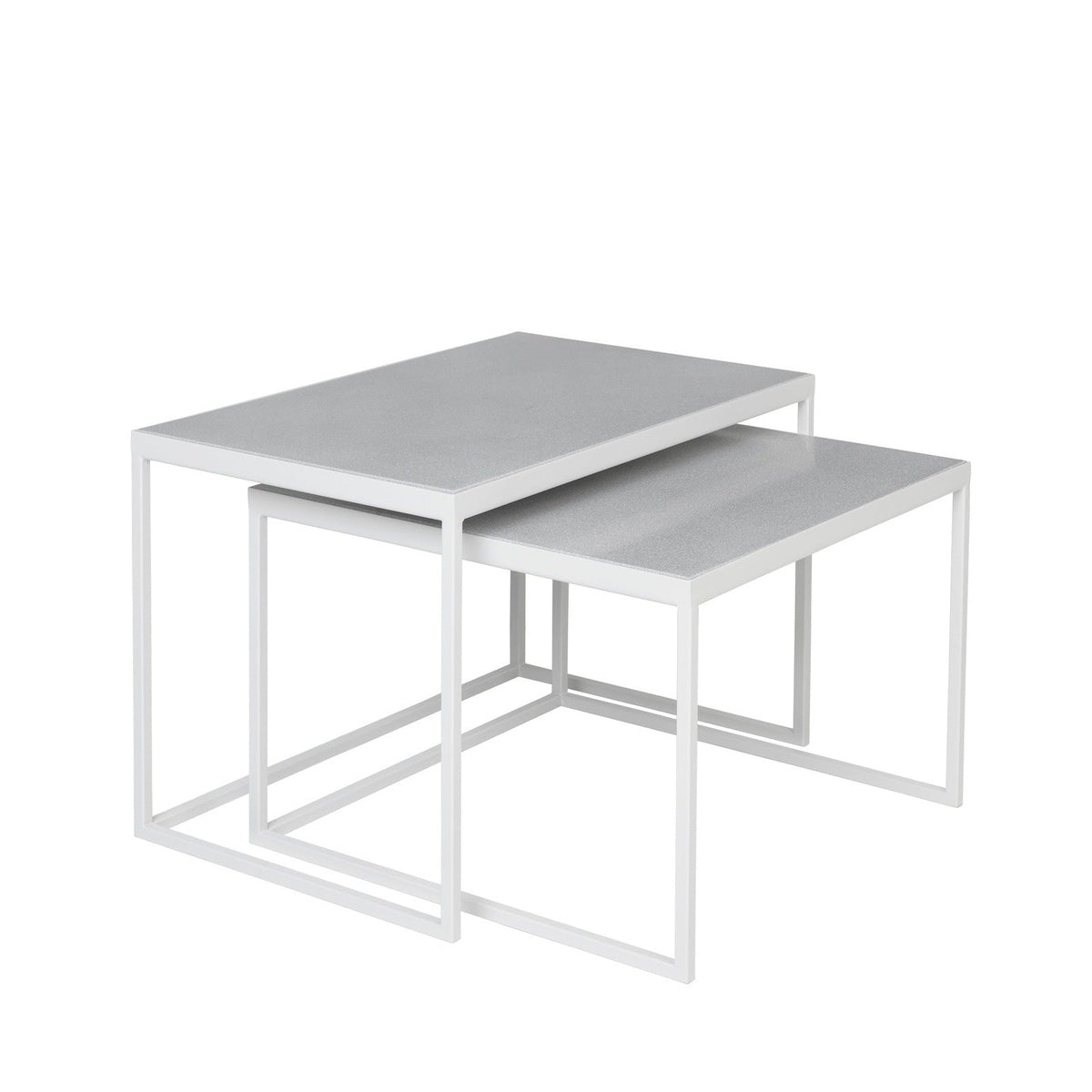 Product photograph of Broste Copenhagen Set Of 2 Tilde Tables In Grey White from Olivia's