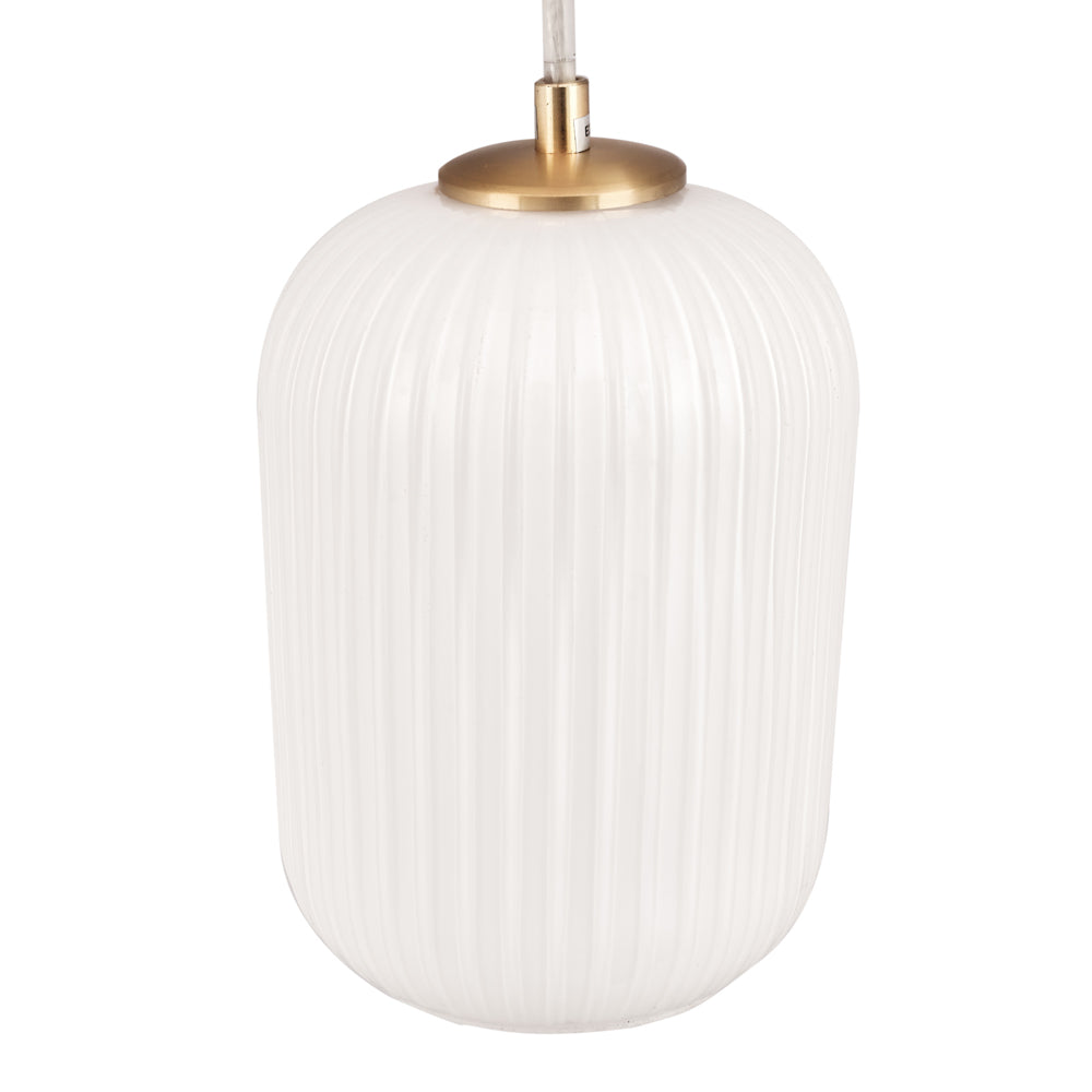 Product photograph of Olivia S Kara Ribbed Glass Pendant In White Gold Outlet from Olivia's.