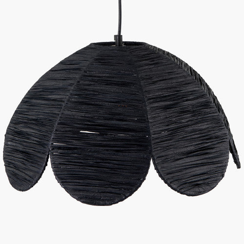 Product photograph of Olivia S Ember Scalloped Raffia Pendant In Black from Olivia's.