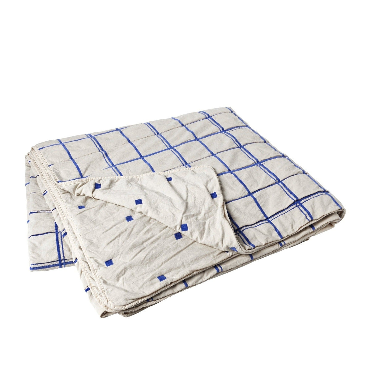 Product photograph of Broste Copenhagen Tove Bedspread In Baja Blue from Olivia's