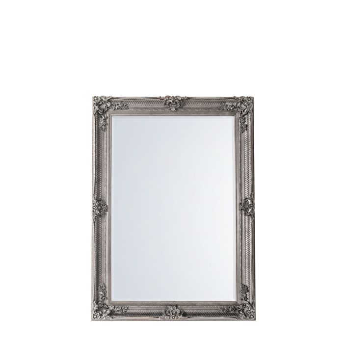 Product photograph of Gallery Interiors Abbey Rectangle Mirror In Silver from Olivia's