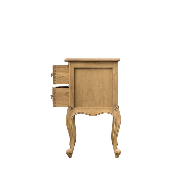 Product photograph of Gallery Interiors Chic Bedside Table In Weathered Wood from Olivia's.