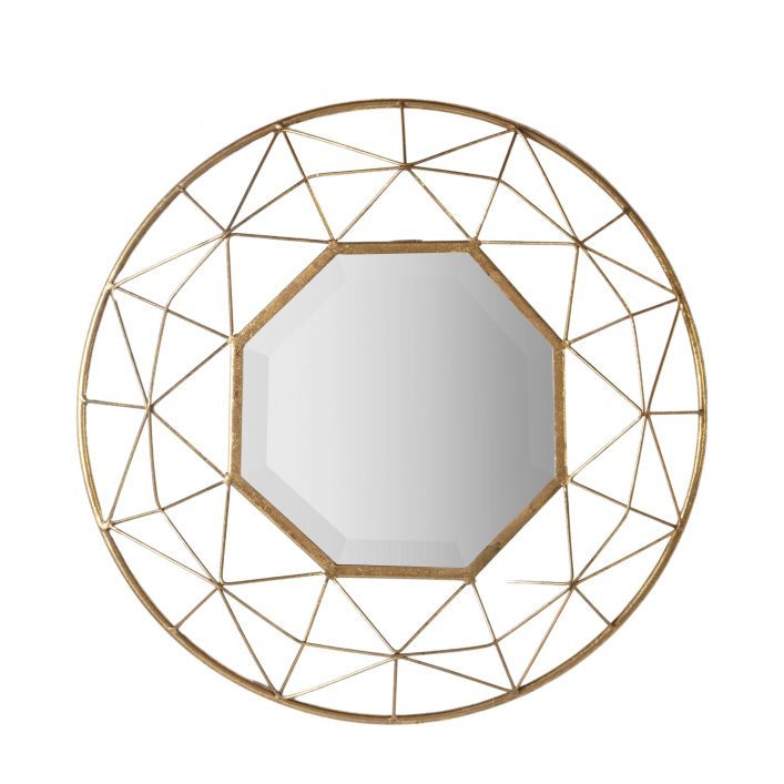 Product photograph of Gallery Interiors Andromeda Geometric Mirror In Gold from Olivia's