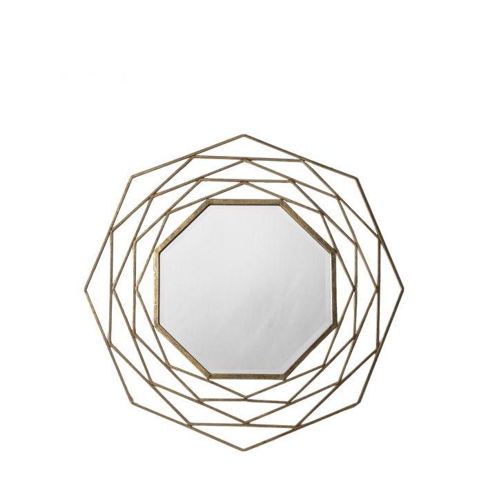 Product photograph of Gallery Interiors Estella Mirror In Gold from Olivia's