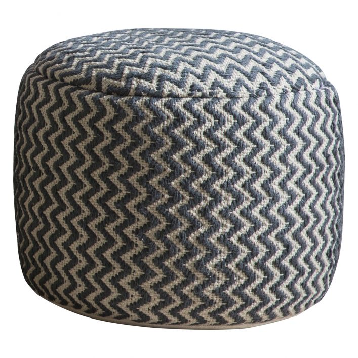 Product photograph of Gallery Interiors Kiruna Zig-zag Pouffe Grey from Olivia's