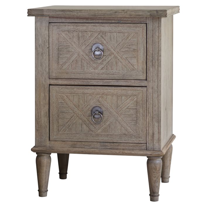 Product photograph of Gallery Interiors Mustique 2 Drawer Bedside Table from Olivia's